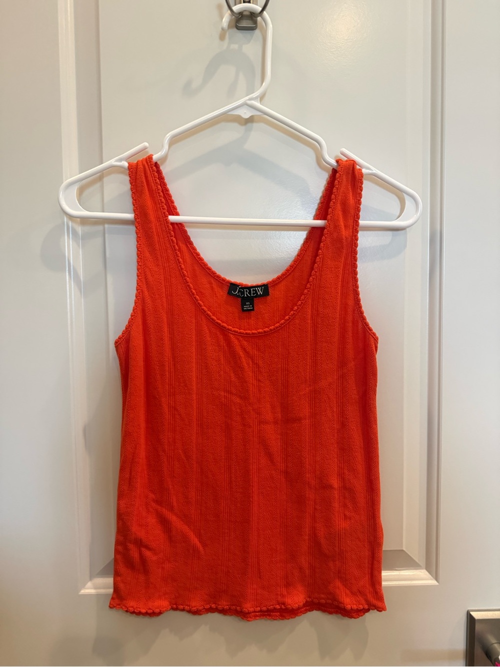 J. Crew Women’s Vibrant Orange Pointelle Tank